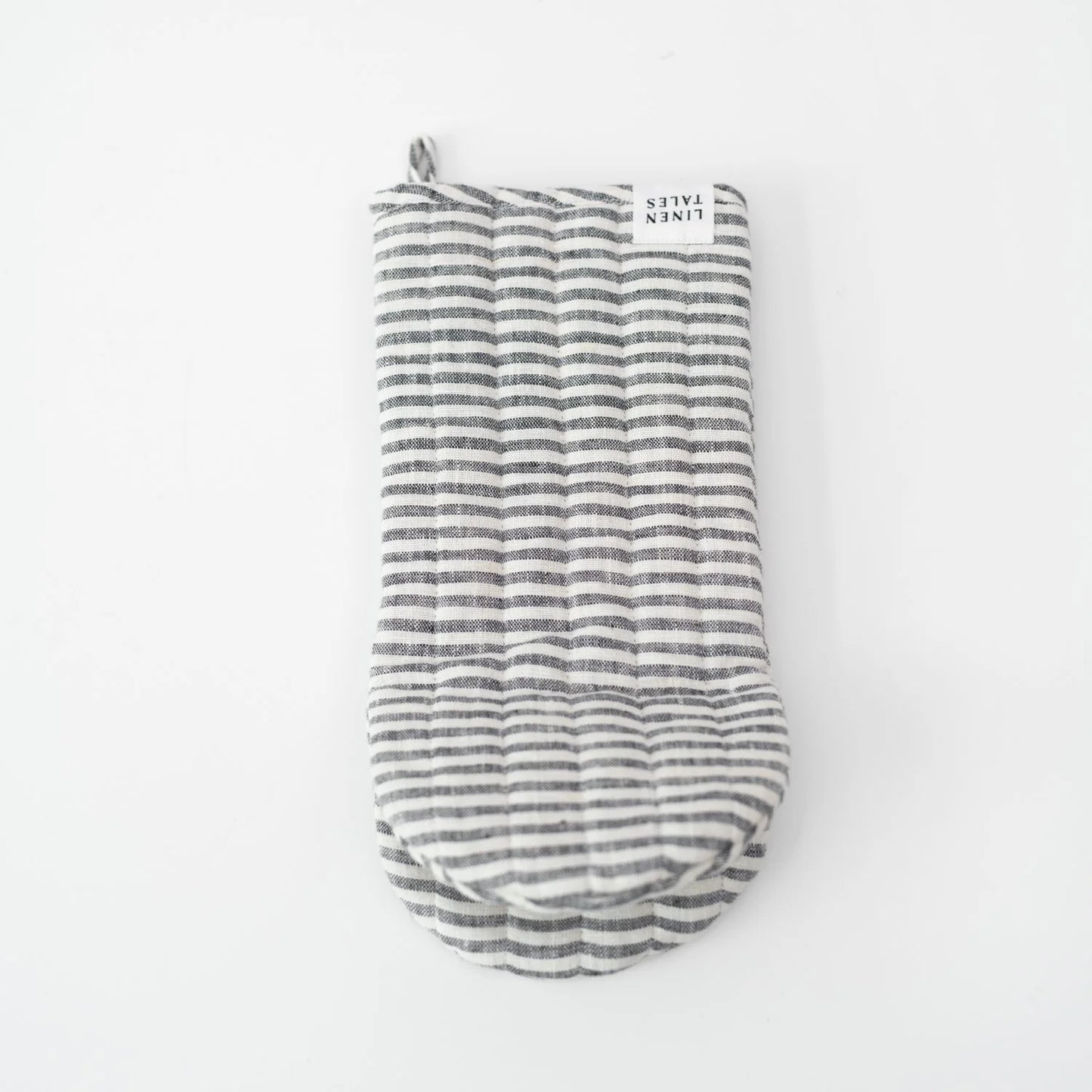 Linen Tales %uyum_store% Thin Black Stripes Linen Oven Mitt