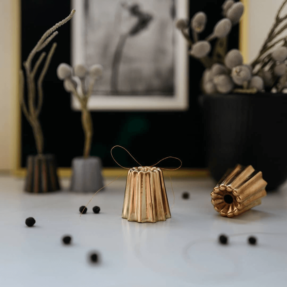 OVO Things %uyum_store% Canelé Bronze Candle Holder | Brass Candle Holders